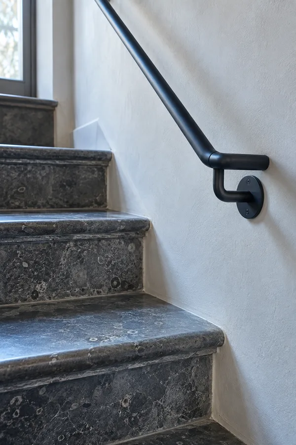 Main courante sur un escalier en pierre